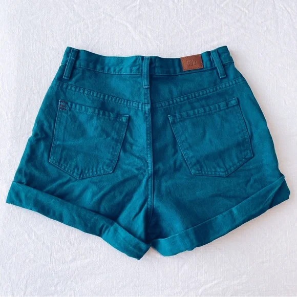 BDG Urban Outfitters Teal Mom High-Rise Denim Shorts - Picture 3 of 4